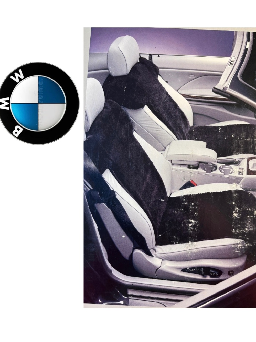 NEW BMW Sheepskin Seat Covers Black Plush